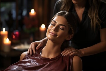 A skilled masseuse performing a deeply relaxing massage.