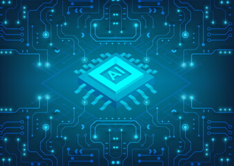 circuit board technology ai background