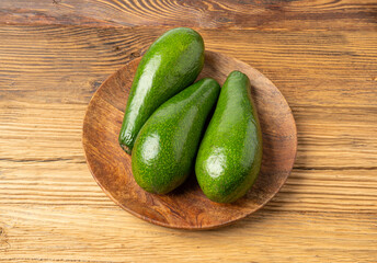 Avocado Isolated, Whole Avokado, Green Avocados Slice, Fresh Alligator Pear, Long Avocado Fruit