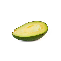 Avocado isolated on white background. avocado sliced closeup.