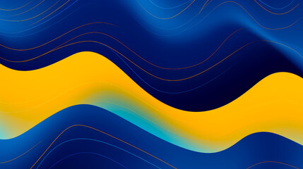 Blau Gelbes Hintergrund als Vorlage für Produkte. Generiert mit KI