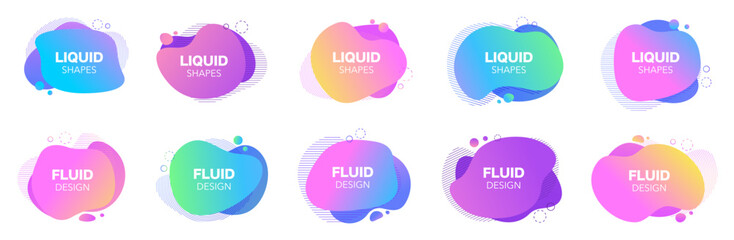 Fluid blob geometric form. Abstract aqua spot with gradient or dynamic color