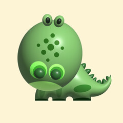 Wild 3D alligator in cartoon illustration style isolated on a solid color background, perfect for any project or advertisement