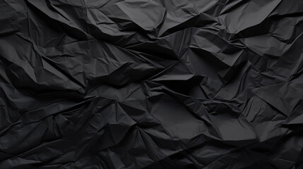 Black Crumpled Paper Background, AI Generative