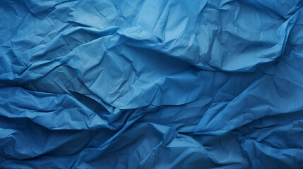 Blue Crumpled Paper Background, AI Generative	
