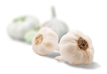 Raw hot spicy garlic on the desk