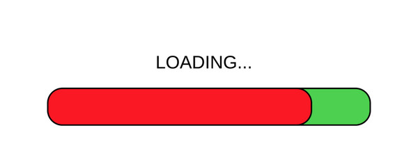 Christmas loading progress graph. Funny Xmas loading banner with colored filling. Holiday countdown bar on transparent background. Vector illustration.