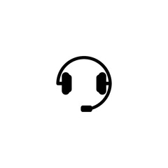 Head set customer support icon isolated on white 
