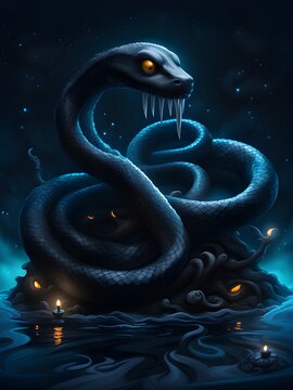 illustration of a snake on a black background