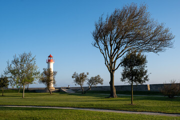 The red lighthouse of Quai Valin , Charente Maritime, Nouvelle-Aquitaine, France