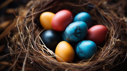 Fototapeta na wymiar colorful painting easter egg