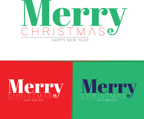 Merry Christmas and Happy New Year, Typography logo design
