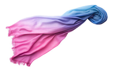 Obraz na płótnie Canvas Soft And Smooth Dip Dye Scarf Isolated On Transparent Background PNG.