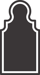 Ramadan frame shape. Door and window arch with Islamic design. Muslim oriental gate. Indian vintage arc with traditional ornament. Architecture element and sticker