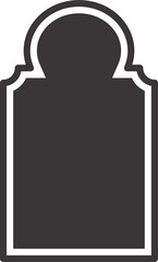 Ramadan frame shape. Door and window arch with Islamic design. Muslim oriental gate. Indian vintage arc with traditional ornament. Architecture element and sticker