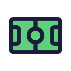 soccer field flat line icon