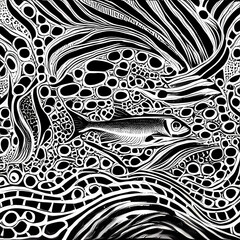 illustration black and white abstract background