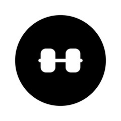 dumbbell glyph circular icon