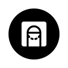 Obraz premium basketball court glyph circular icon