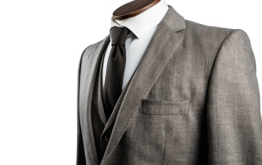 Brand New Herringbone Suit Isolated On Transparent Background PNG.