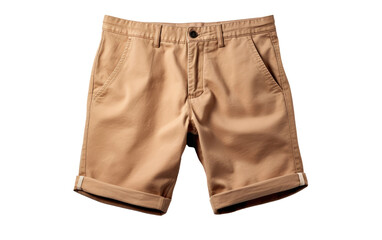 Brown Color Low Rise Shorts Isolated On Transparent Background PNG.
