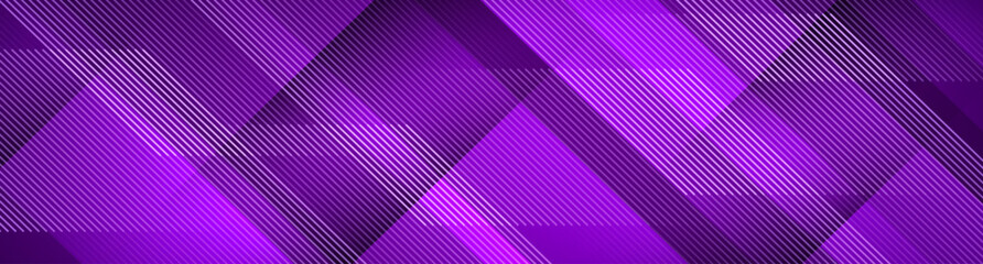 3D purple geometric abstract background overlap layer on dark space with diagonal lines shape decoration. Modern graphic design element cutout style for web banner, flyer, card, or brochure cover