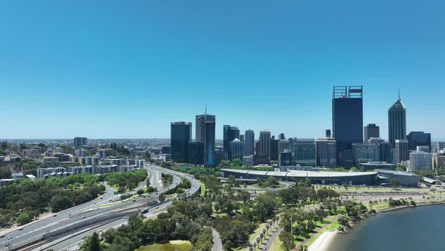 Perth CBD Skyline WA. Daytime
