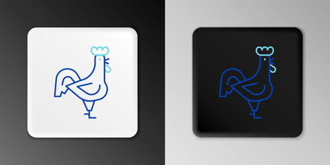 Line French rooster icon isolated on grey background. Colorful outline concept. Vector