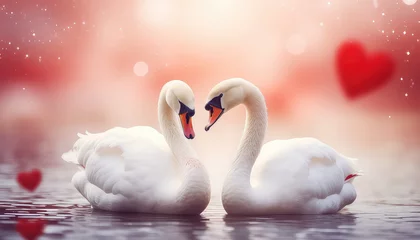  Two swans in love, valentine's day concept © terra.incognita