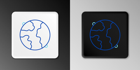 Line Worldwide icon isolated on grey background. Pin on globe. Colorful outline concept. Vector