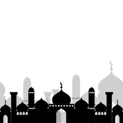 City landscape. Blue silhouette of the city. City landscape in a flat style.