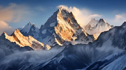 Gordijnen Panoramic view of Mount Everest in Himalayas, Nepal © Iman