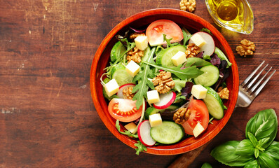 fresh organic natural salad for healthy eating