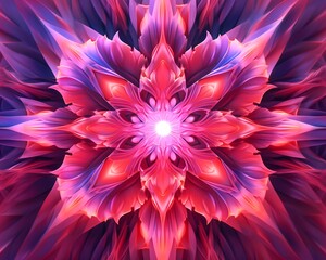 3d illustration of abstract fractal flower for creative design and entertainment