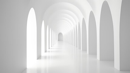 architecture white wall corridor background illustration abstract concrete, spooky photography,...