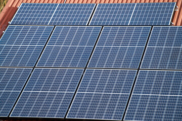 Residential solar photovoltaic system. PV converts sunlight directly into electricity. Solar cells....