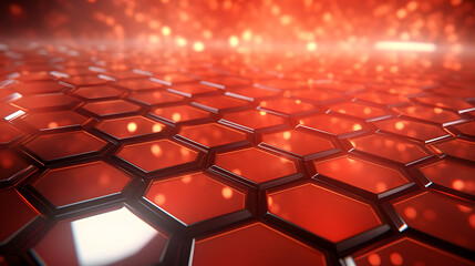 red abstract background with hexagons
