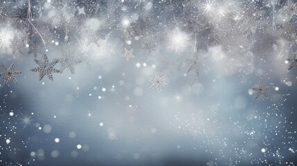 Fototapeta na wymiar Christmas Silver Background Chaos: Festive Glittery Decorative Texture for Holidays