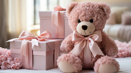 cute pink teddy bear