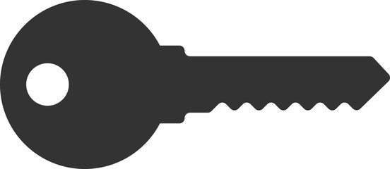 Key silhouette of security symbol. Vector lock safe icon