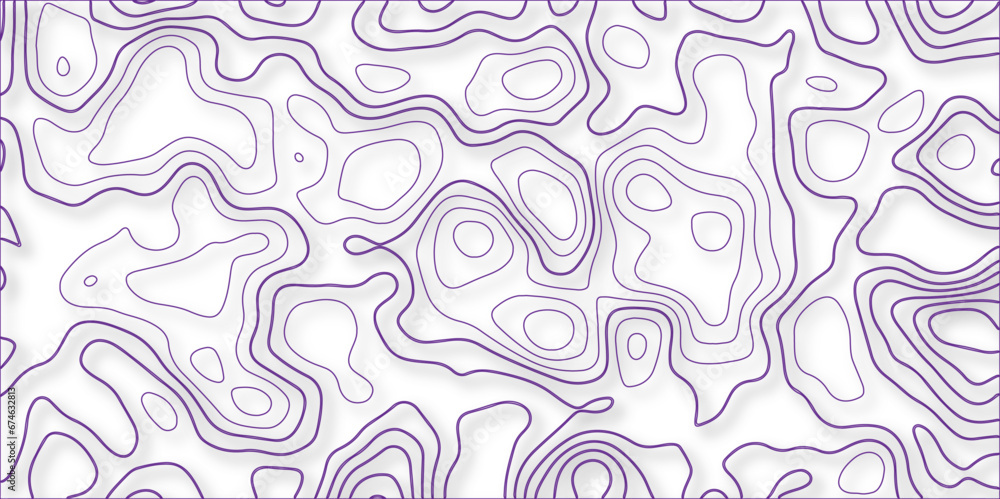 Poster purple contour map background. vector geography scheme and terrain. topography grid map. stylized to
