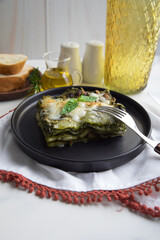 Green pesto lasagna italian peruvian gourmet comfort food