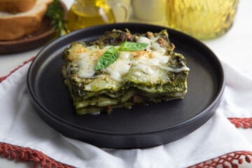 Green pesto lasagna italian peruvian gourmet comfort food