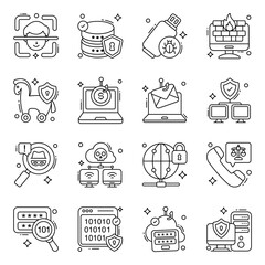 Pack of Protection Line Icons 

