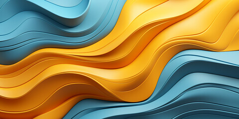 abstract yellow Textured intricate 3D wall in light blue and white tones