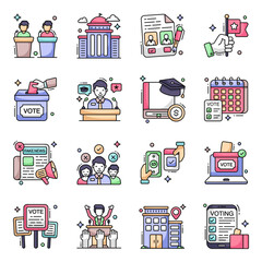 Pack of Politics Flat Icons 

