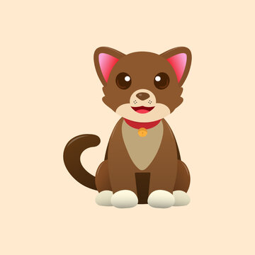 A brown dog cartoon vector