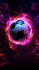 soccer ball and flames background wallpaper