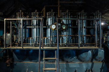 Oil rectification and distillation column at an chemical plant