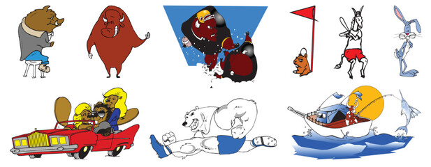 Drawing and Cliparts of miscellaneous animals creative clipart and cartoons etc - compendium vector illustrations editable best art design for multipurpose use in high definition format